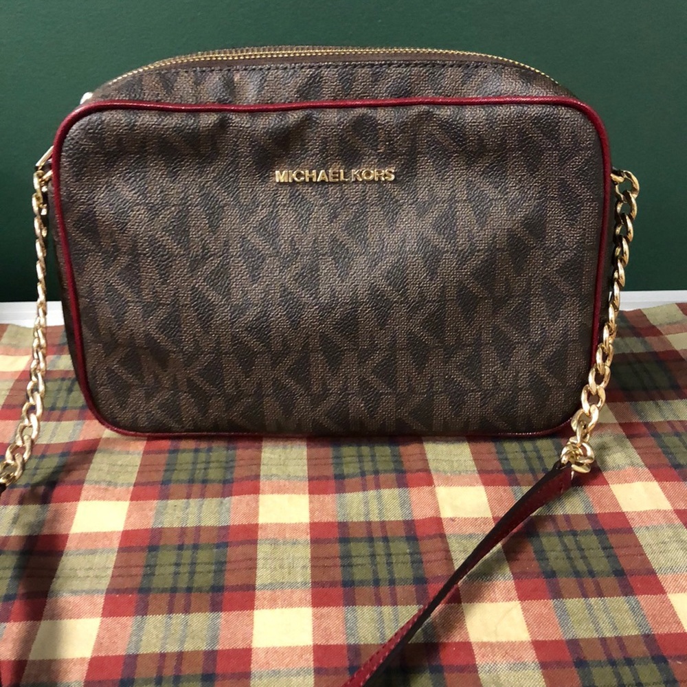 Michael Kors Jet Set large logo leather crossbody